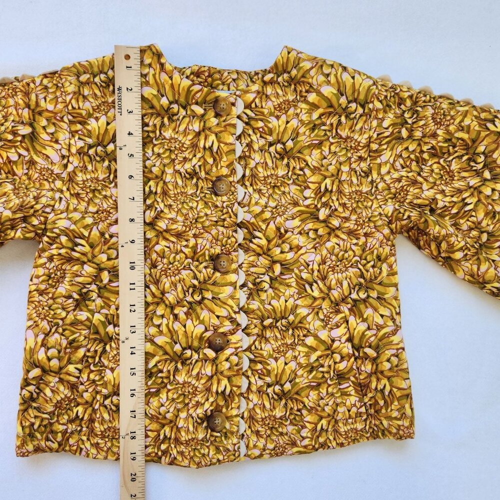 Kika Vargas Floral Quilted Jacket Flowers Mums Cottagecore Boho Cute Grandma XXS - Picture 10 of 10